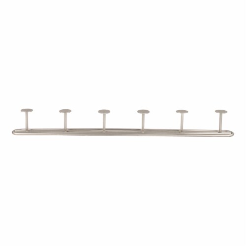 Spectrum Armstrong Wall Mount 6-Hook Rack - Satin Nickel Perspective: top