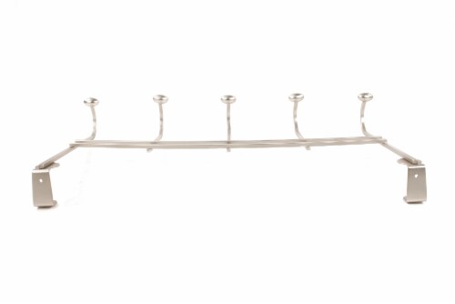 Spectrum Duchess Over-the-Door Satin Nickel 5-Hook Rack Perspective: top