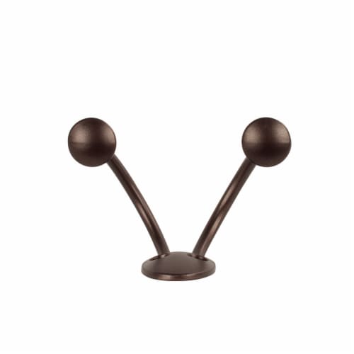 Spectrum Stratford Wall Mount Double Hook - Bronze Perspective: top