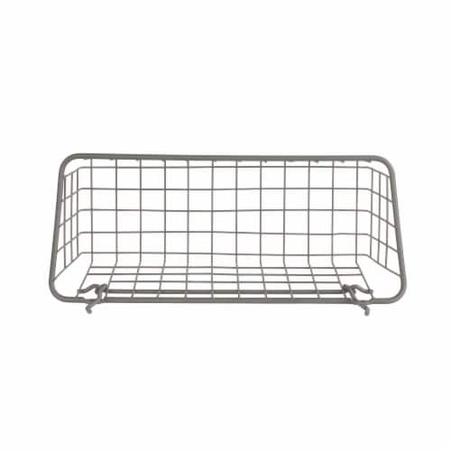 Spectrum Industrial Gray Pegboard Basket and Hook Station Perspective: top