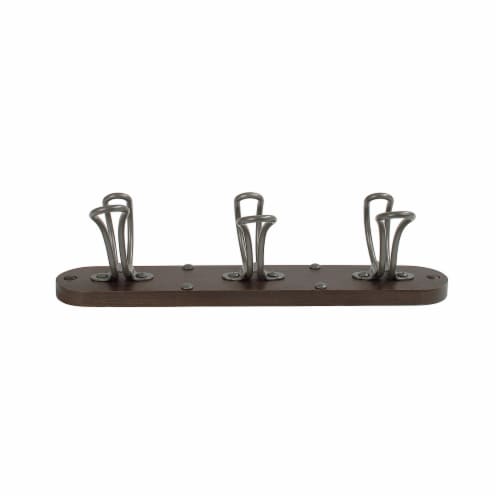 Spectrum Millbrook 3-Hook Rack - Natural/Silver Perspective: top