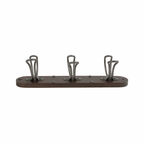 Spectrum Millbrook 3-Hook Rack - Natural/Silver Perspective: top