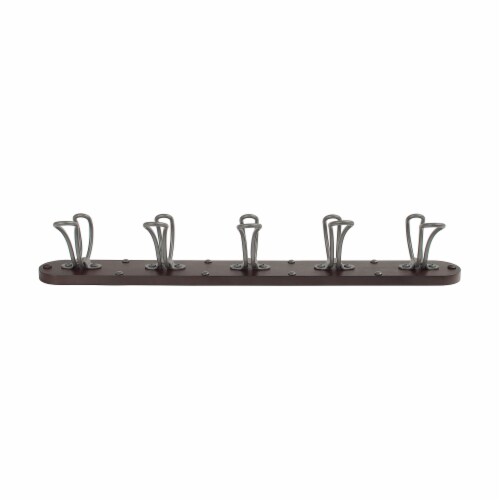 Spectrum Millbrook 5-Hook Rack - Natural/Silver Perspective: top
