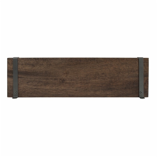 Spectrum Vintage 5-Hook Wall Mount Shelf - Wood Perspective: top
