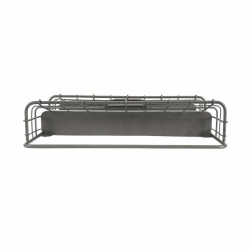 Spectum Vintage 2-Tier Letter Holder & Key Rack Wall Mount - Gray Perspective: top