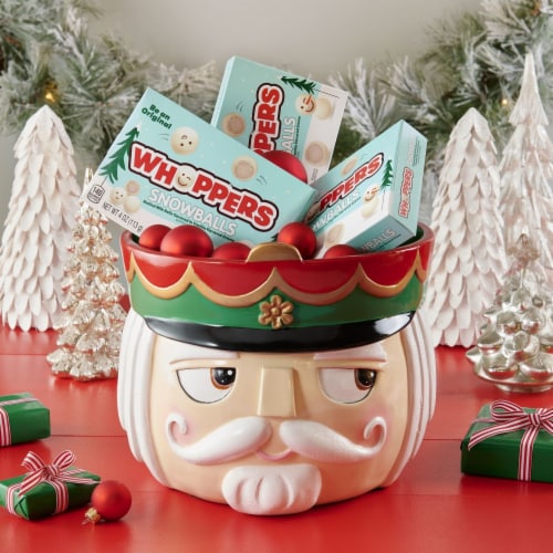 WHOPPERS Snowballs Malted Milk Balls in Vanilla Flavored Creme Candy Holiday Box Perspective: top