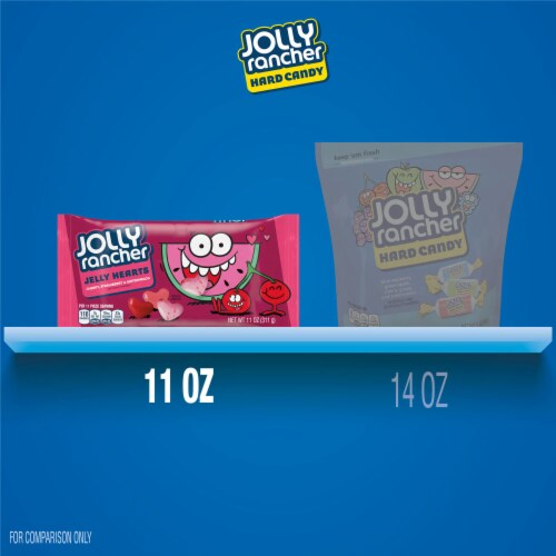 JOLLY RANCHER Assorted Fruit Flavored Jelly Hearts Valentine Candy Bag Perspective: top
