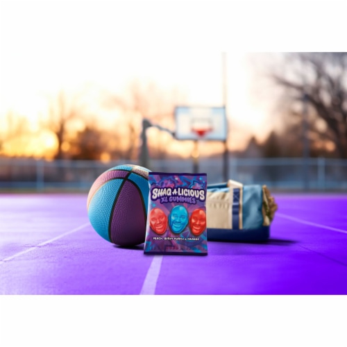 SHAQ-A-LICIOUS XL GUMMIES Original Flavor Chewy Candy Bag Perspective: top