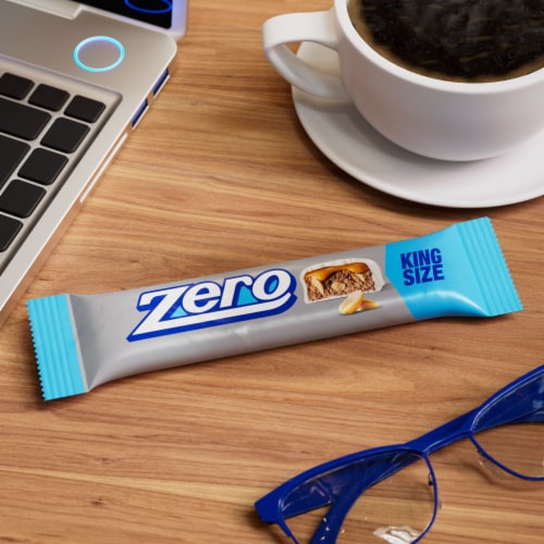 ZERO White Fudge Caramel Peanut Almond Nougat King Size Candy Bar Perspective: top