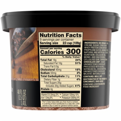 Private Selection® Semi-Sweet Chocolate Chip Ice Cream Tub Perspective: top