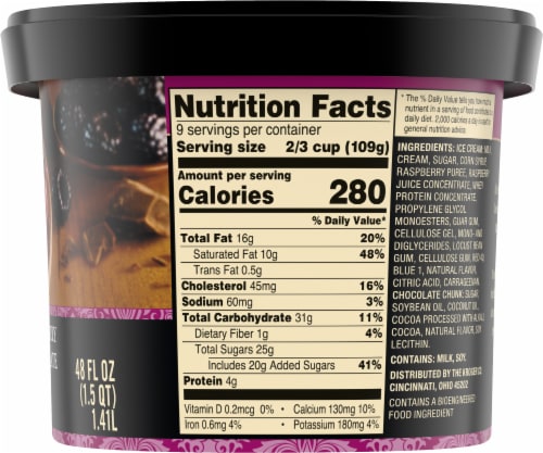 Private Selection® Black Raspberry Dark Chocolate Chunk Ice Cream Tub Perspective: top
