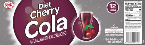 Kroger Big K® Diet Cherry Cola Soda Can Perspective: top