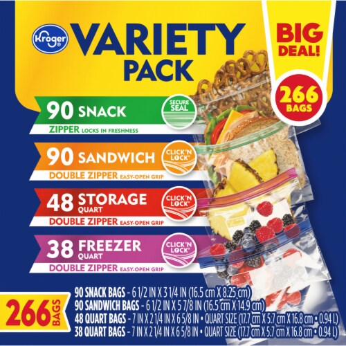 Kroger® Food Storage Bags Variety Pack Perspective: top