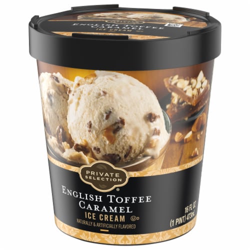 Private Selection® English Toffee Caramel Ice Cream Pint Perspective: top