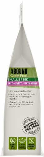 ABOUND® Grain Free All Life Stages Small Breed Dry Dog Food Beef & Sweet Potato Recipe Perspective: top