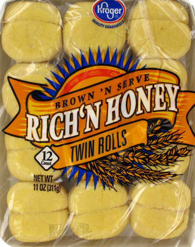 Kroger® Brown & Serve Rich 'N Honey Twin Rolls Perspective: top