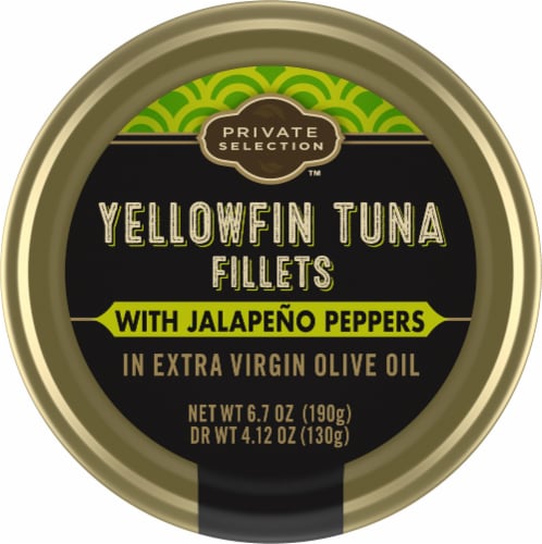 Private Selection™ Yellowfin Tuna Fillets with Jalapeno Peppers in Extra Virgin Olive Oil Perspective: top