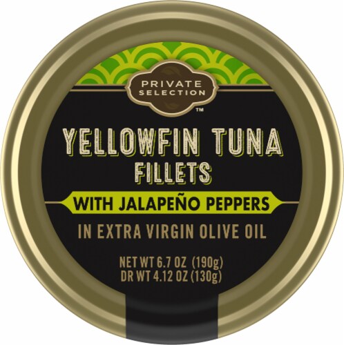 Private Selection™ Yellowfin Tuna Fillets with Jalapeno Peppers in Extra Virgin Olive Oil Perspective: top