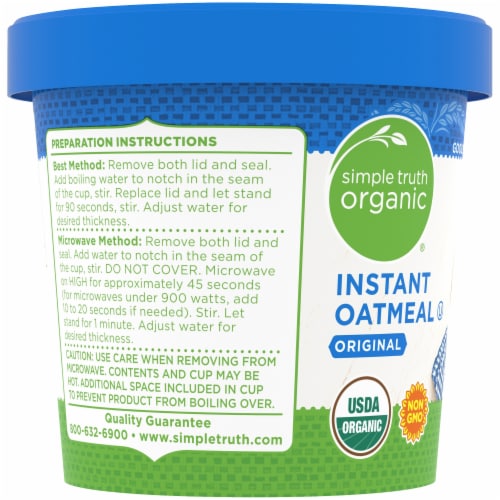 Simple Truth Organic® Original Instant Oatmeal Cup Perspective: top