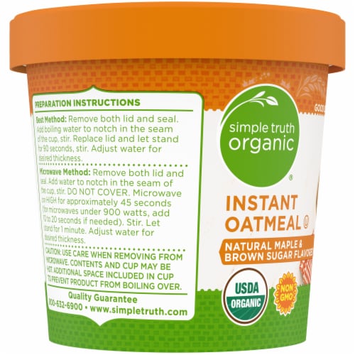 Simple Truth Organic® Maple & Brown Sugar Flavored Instant Oatmeal Packet Perspective: top