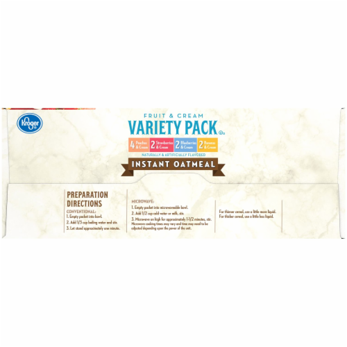 Kroger Fruit & Cream Instant Oatmeal Packets Variety Pack Perspective: top