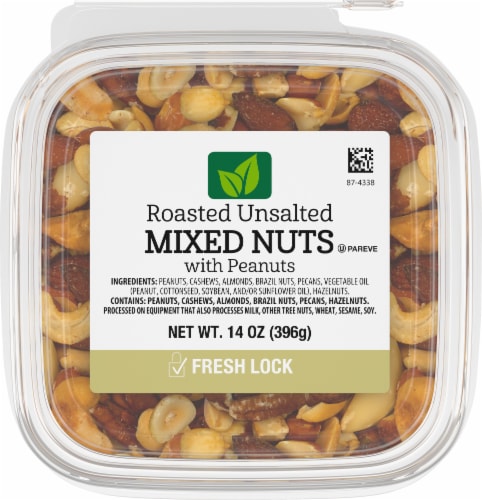 Roasted Unsalted Deluxe Mixed Nuts with Peanuts Perspective: top