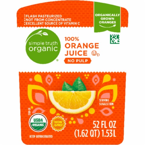 Simple Truth Organic® 100% Orange Juice No Pulp Perspective: top