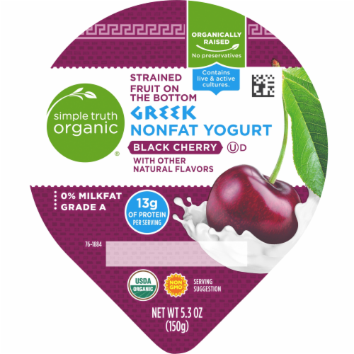 Simple Truth Organic® Black Cherry Nonfat Greek Yogurt Cup Perspective: top