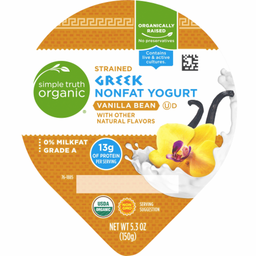 Simple Truth Organic® Vanilla Nonfat Greek Yogurt Cup Perspective: top