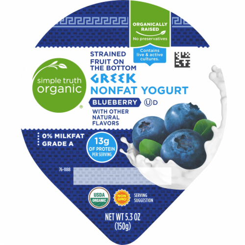 Simple Truth Organic® Blueberry Nonfat Greek Yogurt Cup Perspective: top