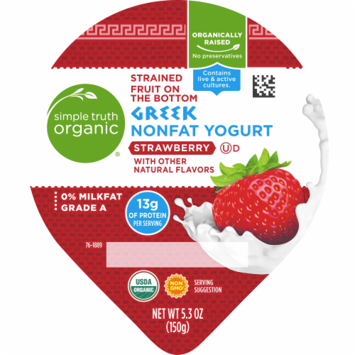 Simple Truth Organic® Strawberry Nonfat Greek Yogurt Cup Perspective: top