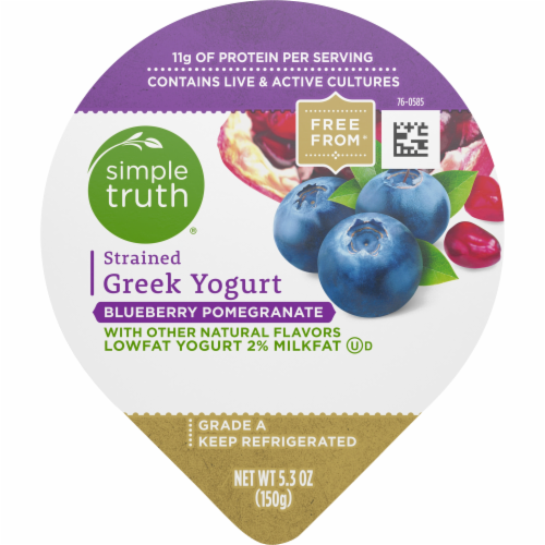 Simple Truth® 2% Low-Fat Strained Blueberry Pomegranate Greek Yogurt Perspective: top