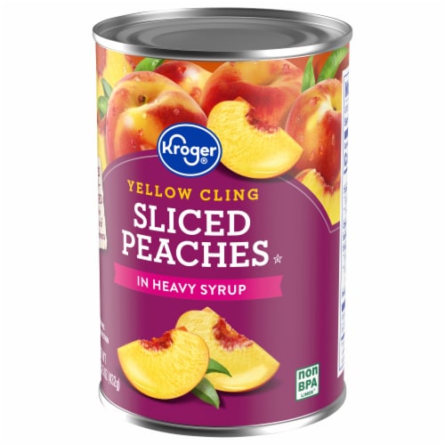 Kroger® Canned Yellow Cling Sliced Peaches in Heavy Syrup Perspective: top