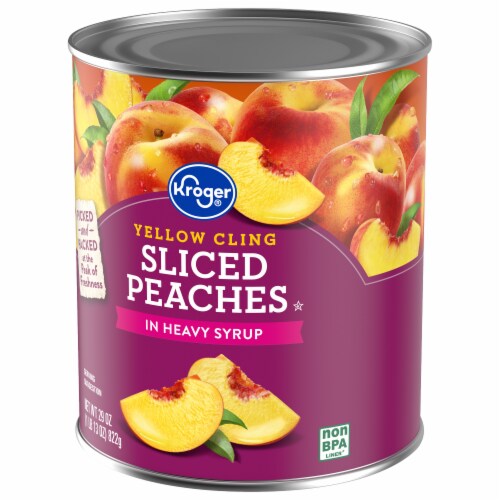 Kroger® Canned Yellow Cling Sliced Peaches in Heavy Syrup Perspective: top