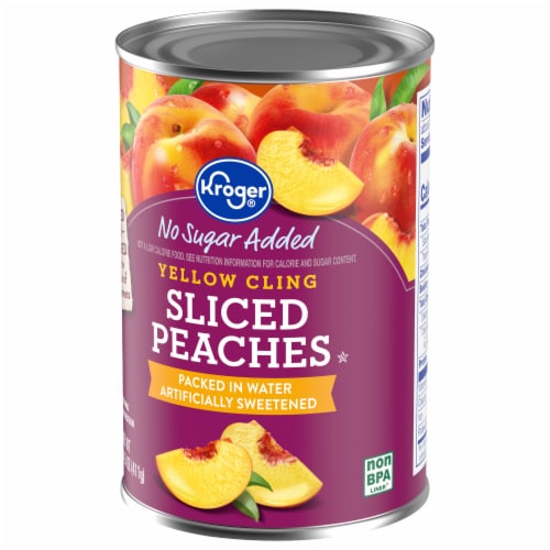 Kroger® Canned Yellow Cling Sliced Peaches No Sugar Added Perspective: top