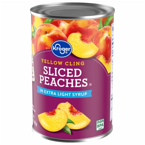 Kroger® Canned Yellow Cling Sliced Peaches in Extra Light Syrup Perspective: top