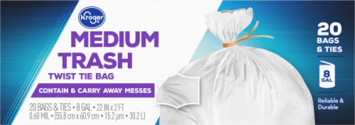 Kroger®  Medium 8 Gallon Twist Tie Trash Bags Perspective: top