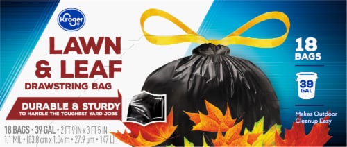 Hefty® Strong Lawn & Leaf 39-Gallon Extra Large Drawstring Trash Bags, 18  ct - Kroger