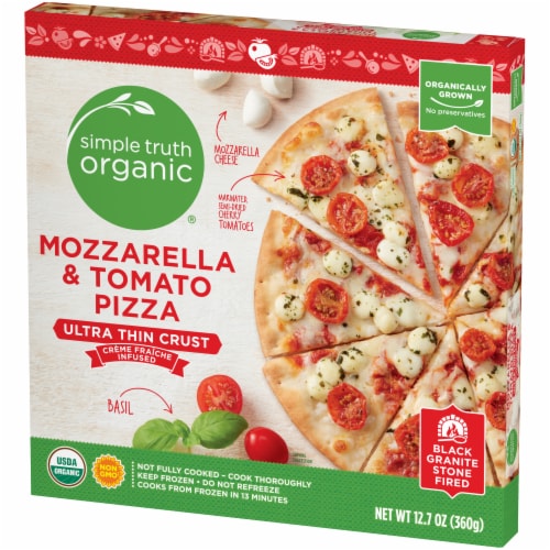 Simple Truth Organic® Mozzarella & Tomato Ultra Thin Crust Frozen Pizza Perspective: top