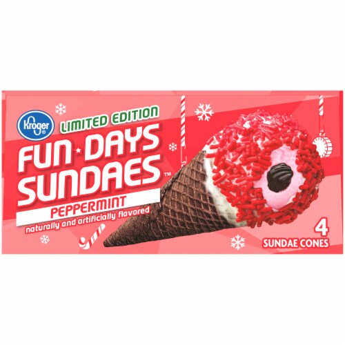 Kroger® Fun-Days Sundaes Limited Edition Peppermint Sundae Cones Perspective: top