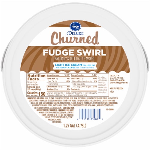 Kroger® Deluxe Churned Fudge Swirl Light Ice Cream Perspective: top