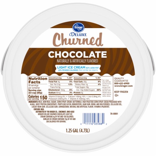Kroger® Deluxe Churned Chocolate Light Ice Cream Perspective: top