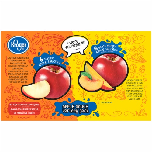 Kroger® Classic & Peach Mango Applesauce Variety Pack Perspective: top