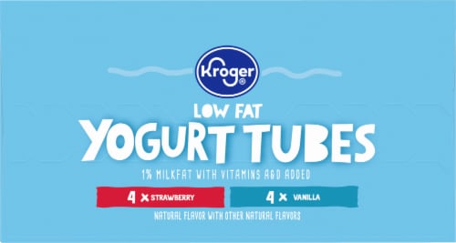 Kroger Strawberry & Vanilla Kids Low Fat Yogurt Tubes Perspective: top