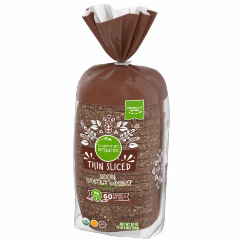 Simple Truth Organic® 100% Whole Wheat Thin Sliced Bread Perspective: top