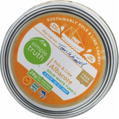 Simple Truth™ Pole & Line No Salt Added Albacore White Tuna in Water Perspective: top