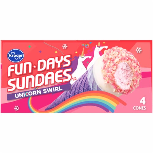 Kroger® Fun Days Sundaes™ Unicorn Swirl Sundae Cones Perspective: top