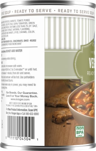 Kroger® Hearty Vegetable Soup Perspective: top