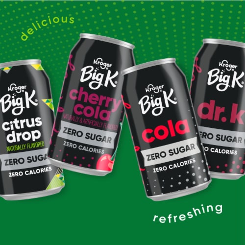 Big K® Citrus Drop Zero Sugar Soda Cans Perspective: top