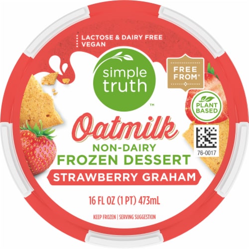 Simple Truth™ Dairy Free Strawberry Graham with Oat Milk Base Frozen Dessert Pint Perspective: top